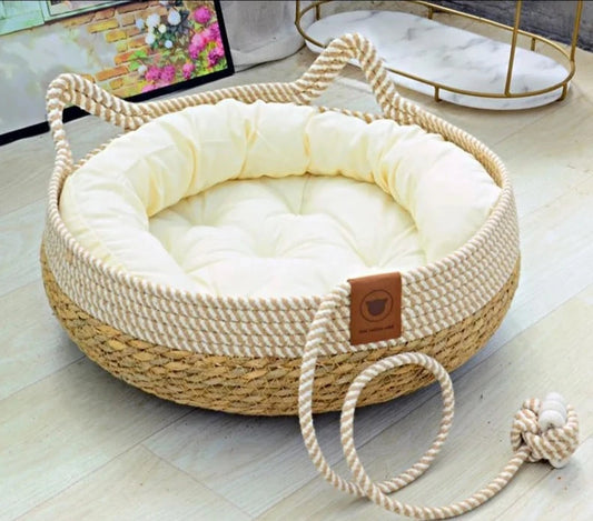 Handmade Woven Cat Bed