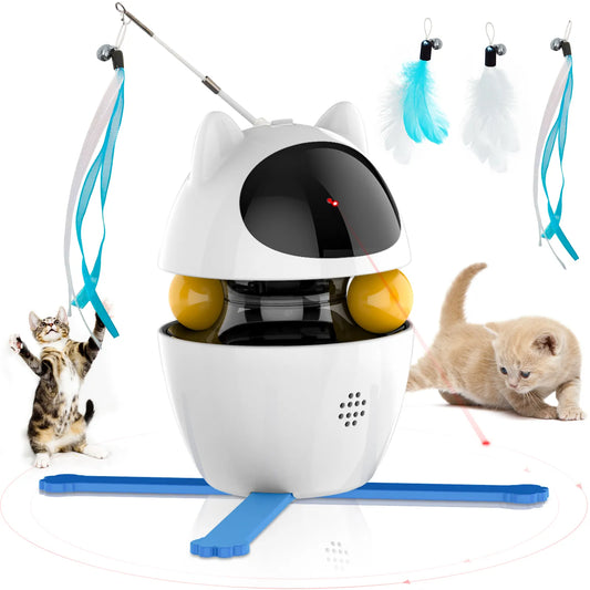 Interactive Cat Toy with Laser, Ball and Feather 4-in-1