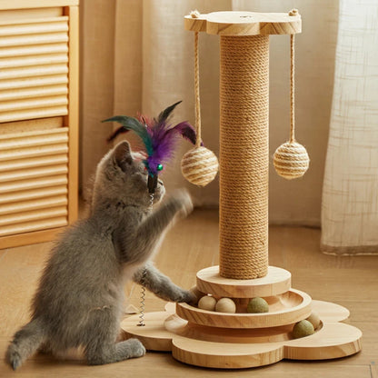 Wooden Flower Cat Toy