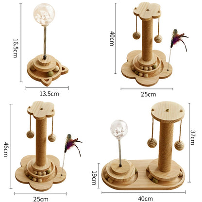 Wooden Flower Cat Toy