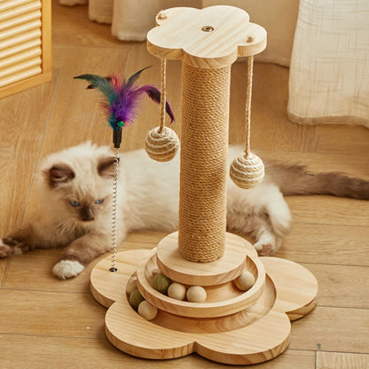 Wooden Flower Cat Toy