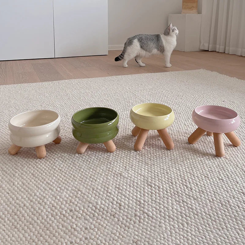 Nordic Ceramic Cat Food and Water Bowls