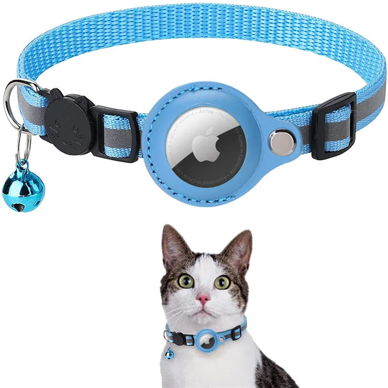 Smart Cat Collar with AirTag Holder and Bell Kitty Comfort Store