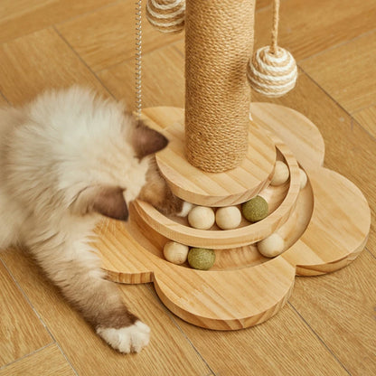 Wooden Flower Cat Toy