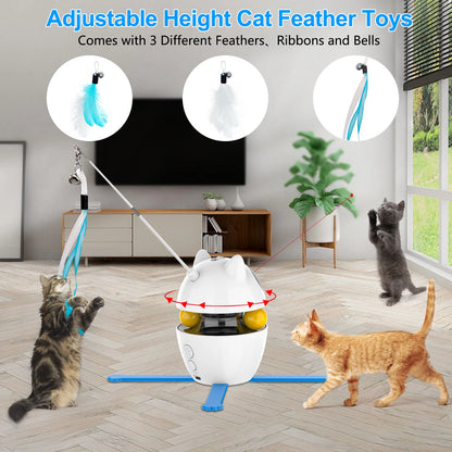 Interactive Cat Toy with Laser, Ball and Feather 4-in-1